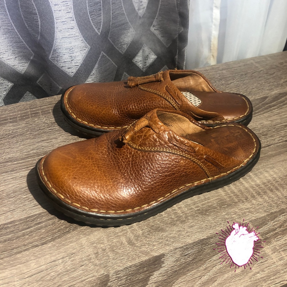 Barely Used Born Leather Clogs / mules